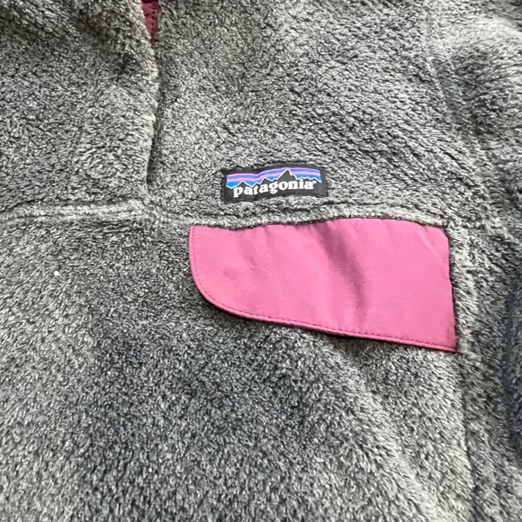 Patagonia Women's Re-Tool Half-Snap Fleece Pullover Gray/Maroon Size Small - Picture 2 of 10